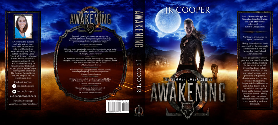 Dust Jacket cover design for Hardcover : Awakening by JK Cooper