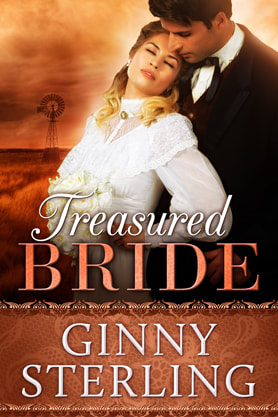 Historical Romance book cover design, ebook kindle amazon, Ginny Sterling, Treasured Bride 