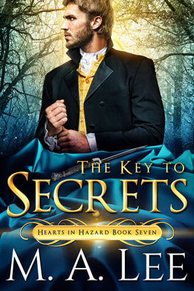 Historical romance book cover design, ebook kindle amazon, M.A.Lee, The Key to Secrets