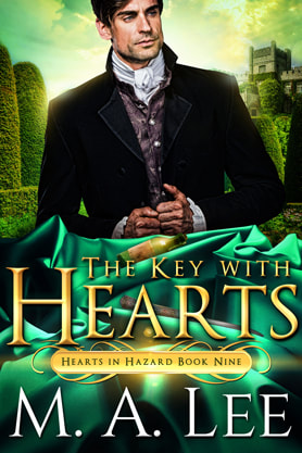 Historical romance book cover design, ebook kindle amazon, M.A.Lee, The Key with  Hearts