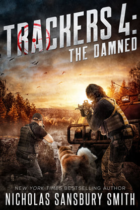 Post-Apocalyptic book cover design, ebook kindle amazon, Nicholas Sansbury Smith, Trackers 4 The Damned