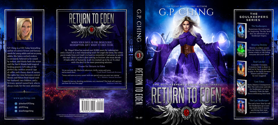 Dust Jacket cover design for Hardcover : Return To Eden by G.P. Ching 