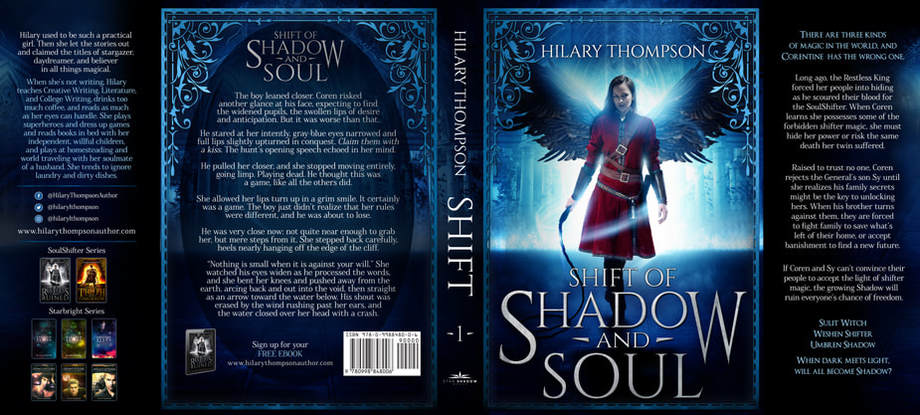 Dust Jacket cover design for Hardcover : Shift Of Shadow And Soul by Hilary Thompson