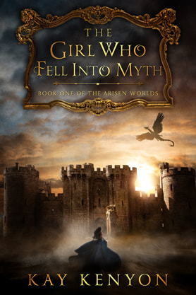 Epic Fantasy book cover design, ebook kindle amazon, Kay Kenyon, The girl who fell into the myth