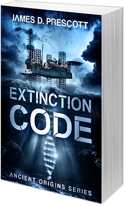Extinction Code, 3d render book, James D Prescott
