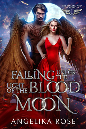 Paranormal romance book cover design, ebook kindle amazon, Angelika Rose, Falling under the light of the blood moon