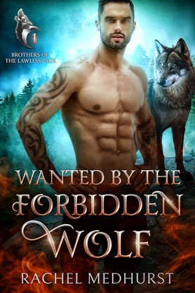 Paranormal romance book cover design, ebook kindle amazon, Rachel Medhurst, Wanted by the forbidden wolf