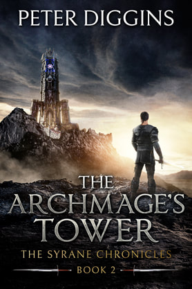 Epic fantasy book cover design, ebook kindle amazon, Peter Diggins, The archmage's tower