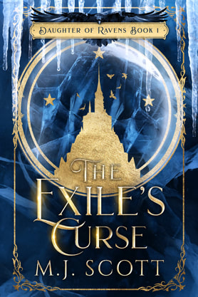 Epic fantasy book cover design, ebook kindle amazon, M.J. Scott, The exile's curse