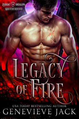 Paranormal romance book cover design, ebook kindle amazon, Geneiveve Jack, Legacy of fire
