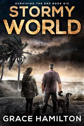 Post-Apocalyptic book cover design, ebook kindle amazon, Grace Hamilton, stormy world