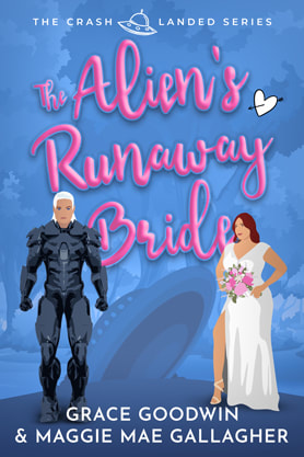 Paranormal romance book cover design, ebook kindle amazon, Grace Goodwin, Maggie Mae Gallagher, The alien's runaway bride