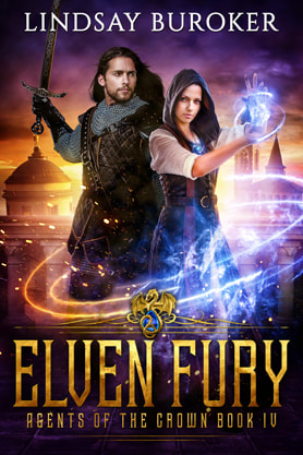 Epic fantasy book cover design, ebook kindle amazon, Lindsay Buroker, Elven Fury