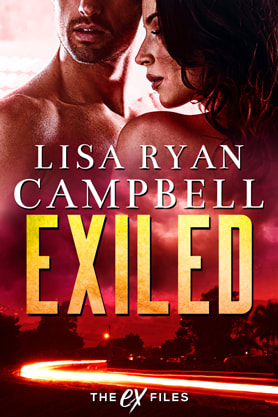 Romantic Suspense book cover design, ebook kindle amazon, Lisa Ryan Campbell, Exiled