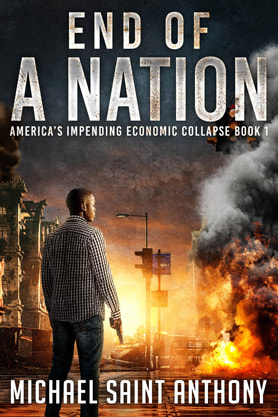 Post-Apocalyptic book cover design, ebook kindle amazon, Michael Saint Anthony, End of a nation