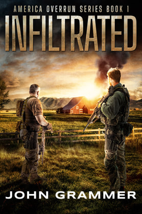 Post-Apocalyptic book cover design, ebook kindle amazon, John Grammer, Inflitrated