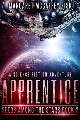 Science Fiction Fantasy book cover design, ebook kindle amazon, Margaret McGaffey Fisk, Apprentice