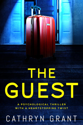 Thriller book cover design, ebook kindle amazon, Cathryn Grant, The Guest