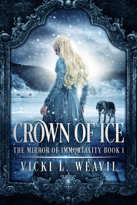 Young Adult Fantasy romance book cover design, ebook kindle amazon, Vicki L Weavil, Crown of Ice