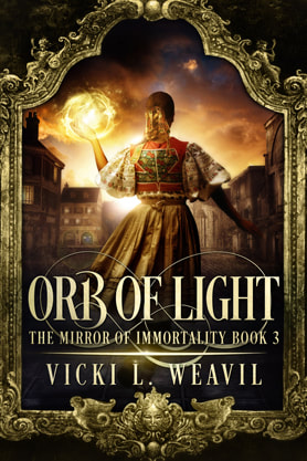 Young Adult Fantasy romance book cover design, ebook kindle amazon, Vicki L Weavil, Orb Of Light