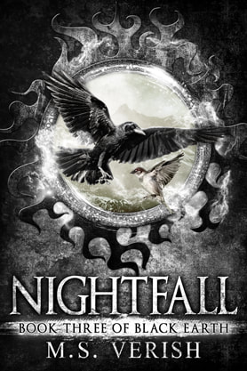 Epic fantasy book cover design, ebook kindle amazon, M S Verish, Nightfall