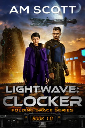 Science Fiction Fantasy book cover design , ebook kindle amazon, AM Scott, Clocker
