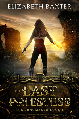 Epic fantasy book cover design, ebook kindle amazon, Elizabeth Baxter, Priestess