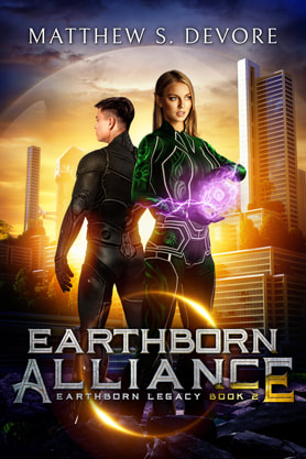 Science Fiction Fantasy book cover design, ebook kindle amazon, Matthew S Devore, Earthborn Alliance