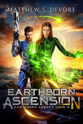 Science Fiction Fantasy book cover design, ebook kindle amazon, Matthew S Devore, Earthborn Ascension