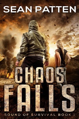 Post-Apocalyptic book cover design, ebook kindle amazon, Sean Patten, Chaos Falls