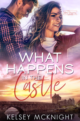 Contemporary Romance book cover design, ebook kindle amazon,  Kelsey McKnight,  What Happens in the Castle