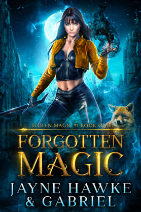 Urban Fantasy book cover design, ebook kindle amazon, Jayne Hawke & Gabriel, Forgotten Magic