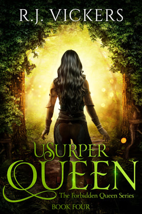Fantasy romance book cover design, ebook kindle amazon, RJ Vickers, Usurper Queen
