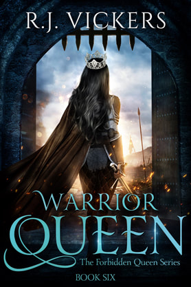 Fantasy romance book cover design, ebook kindle amazon, RJ Vickers, Warrior Queen