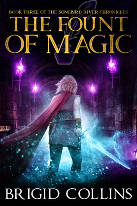 Epic fantasy book cover design, ebook kindle amazon, Brigid Collins, The Fount of Magic