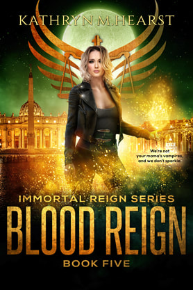 Urban Fantasy book cover design, ebook kindle amazon, Kathryn M Hearst, Blood Reign