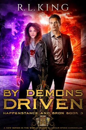Urban Fantasy book cover design, ebook kindle amazon, RL King, By Demons Driven