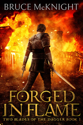 Epic Fantasy book cover design, ebook kindle amazon, Bruce McKnight, Forged In Flame
