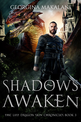Epic fantasy book cover design, ebook kindle amazon, Georgina Makalani, Shadows Awaken