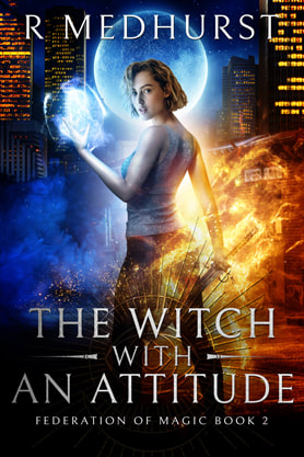 Urban Fantasy book cover design, ebook kindle amazon, R Medhurst, The Witch With An Attitude
