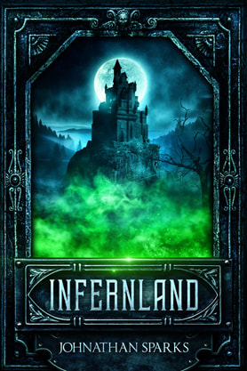 Epic fantasy book cover design, ebook kindle amazon, Jonathan Sparks, Infernland I
