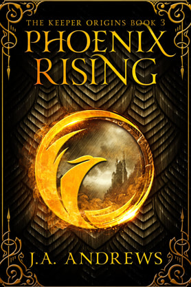 Fantasy book cover design, ebook kindle amazon, JA Andrews, Phoenix Rising
