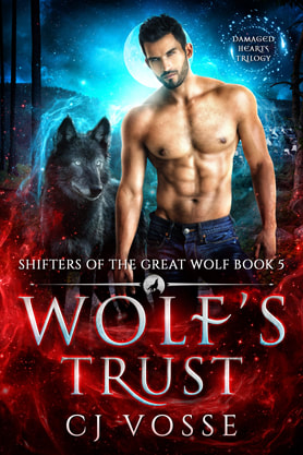 Paranormal romance book cover design, ebook kindle amazon, CJ Vosse, Wolf's trust