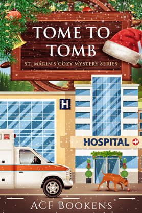 Cozy mystery book cover design, ebook kindle amazon, ACF Bookens, Tome To Tomb
