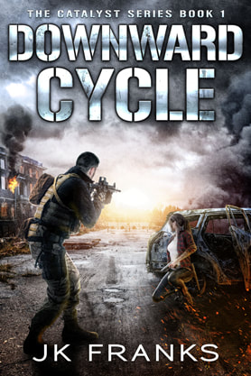 Post-Apocalyptic book cover design, ebook kindle amazon, JK Franks, Downward Cycle