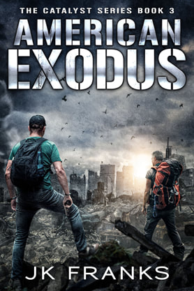 Post-Apocalyptic book cover design, ebook kindle amazon, JK Franks, American Exodus
