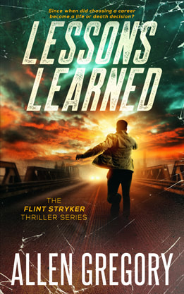 Thriller book cover design, ebook kindle amazon, Allen Gregory, Lessons Learned