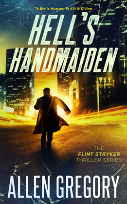 Thriller book cover design, ebook kindle amazon, Allen Gregory, Hells Handmaiden
