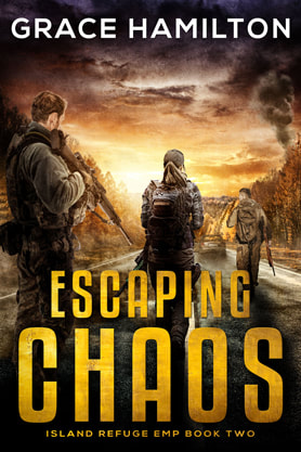 Post-Apocalyptic book cover design, ebook kindle amazon, Grace Hamilton, Escaping Chaos