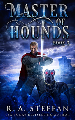 Epic fantasy book cover design, ebook kindle amazon, RA Steffan, Master of Hounds b3